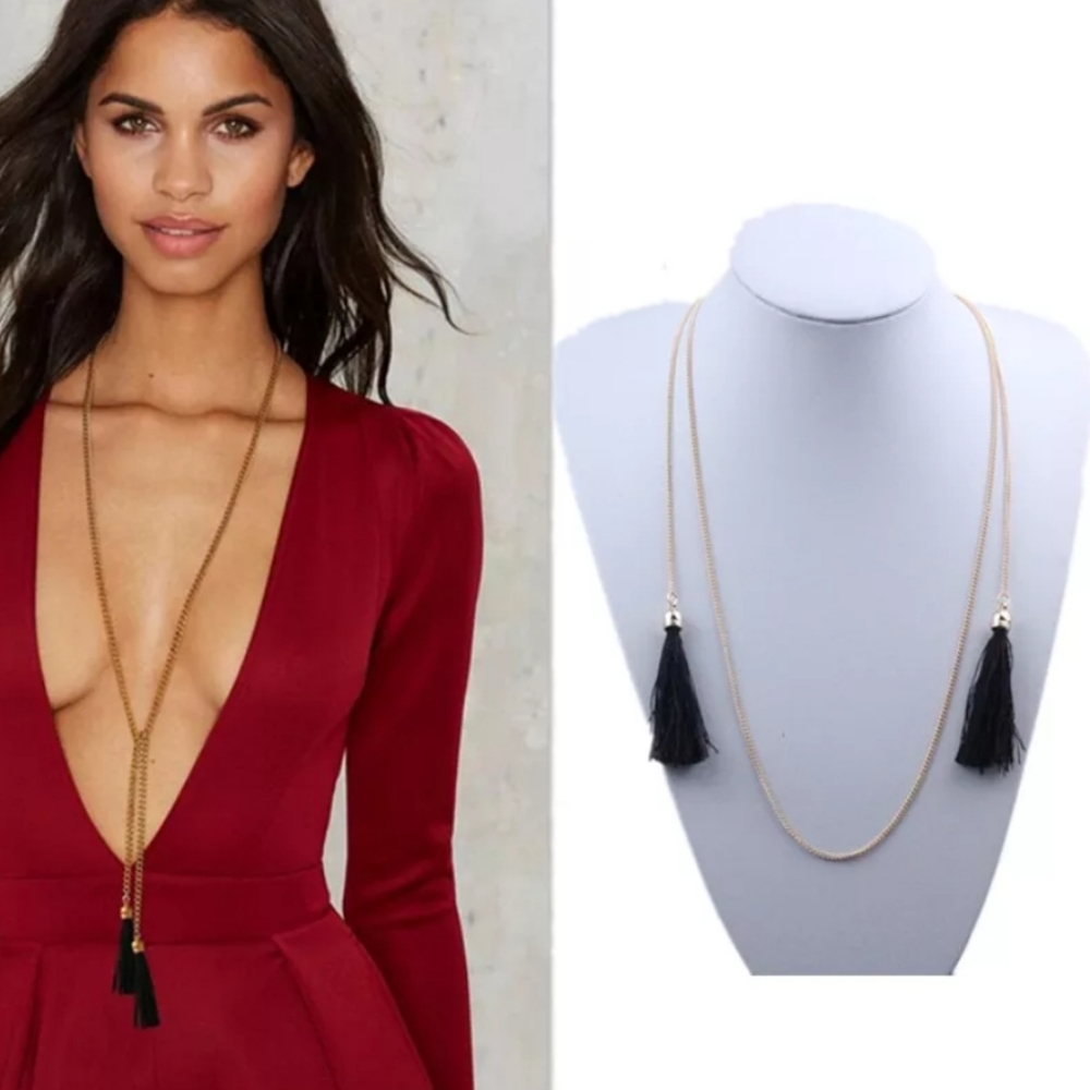 Long Tassel Chain Necklace